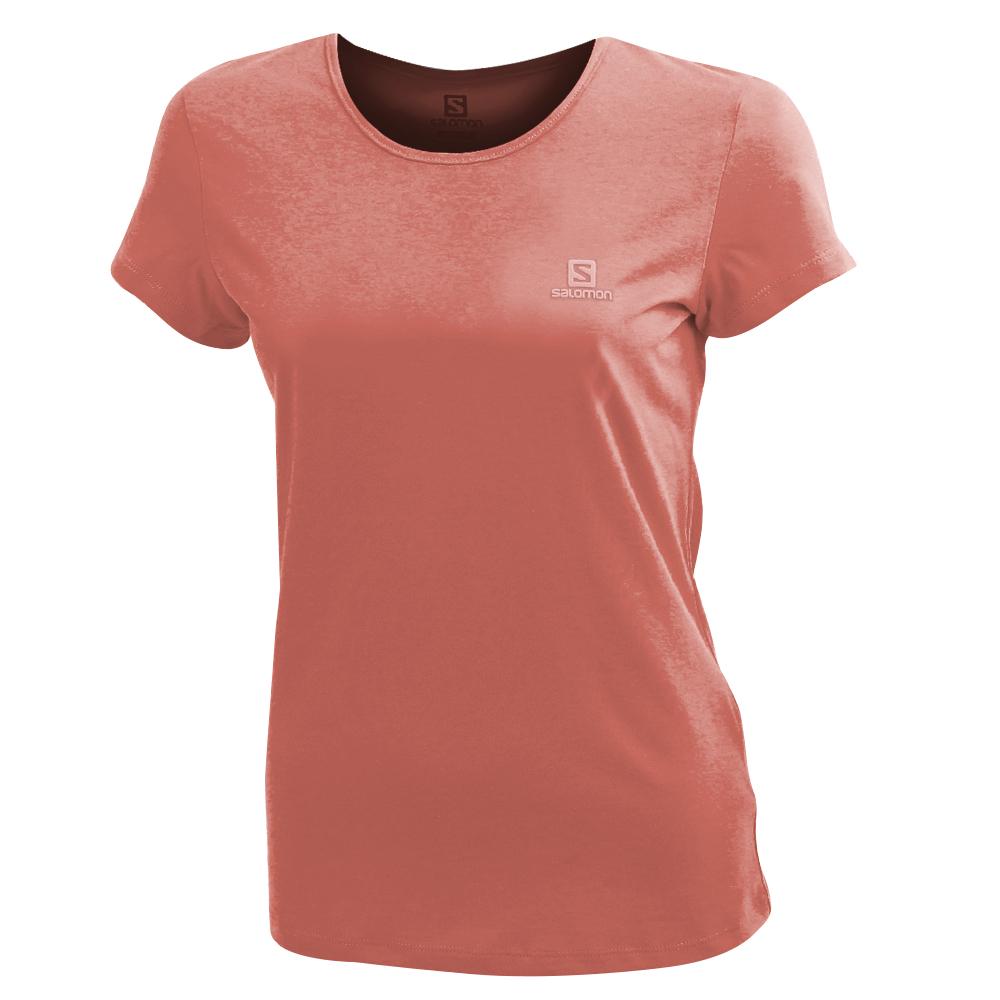 SALOMON LOGO SS W Philippines - Women's Tee Shirts - Coral | 504963-VRM